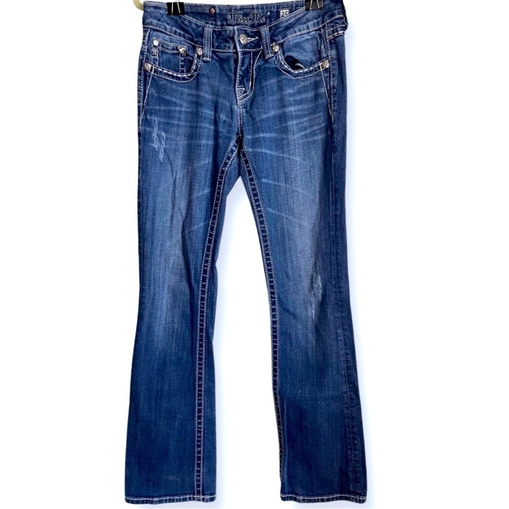 MISS Me Embellished Rhinestones Chain Jeans Easy Boot JE5734EL 25